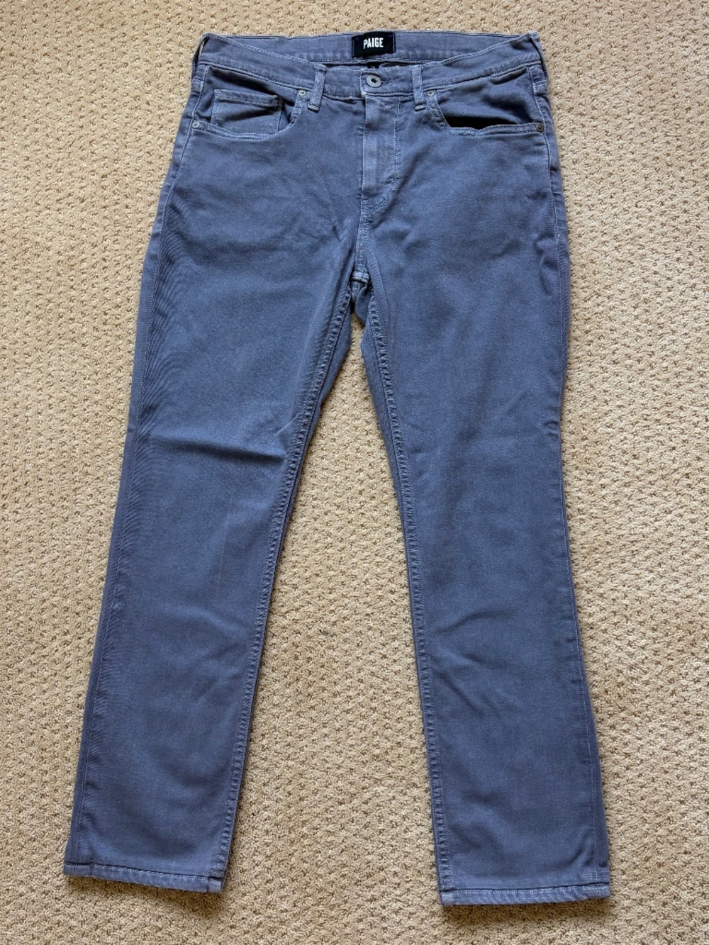 PAIGE Federal Slim Straight Jeans Vint Riverside Morning Grey Blue Size 32, 28"
